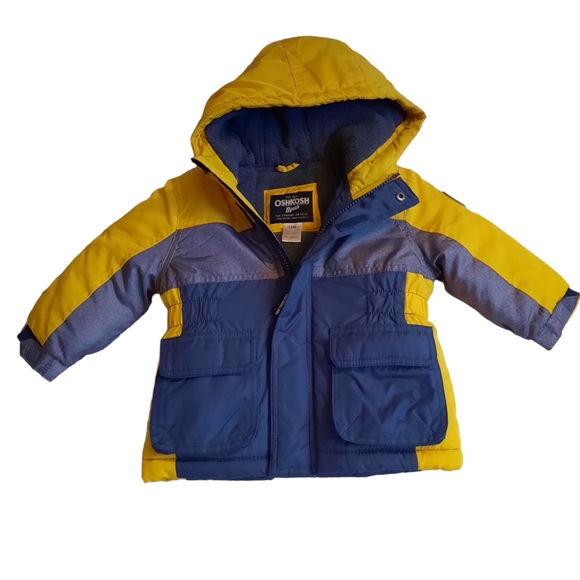 💙💝Oshkosh,Baby Boy Puff jacket&Coat, Size: 12 M. Colors Yellow,Navy blu - Picture 1 of 10